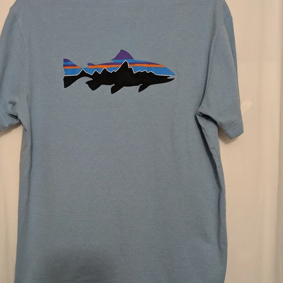 Patagonia Responsibili-Tee Trout Fish Graphic T-Shirt Large - Picture 4 of 7